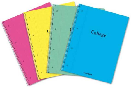 Rechizite scolare - Caiet cu spirala, A4, 80 file - 70g/mp, 4 perforatii, coperta PP, AURORA College - matematica