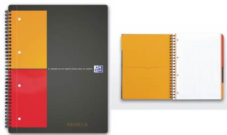 Articole din hartie - Caiet cu spirala A4+, OXFORD International Filingbook, 100 file-80g/mp, coperta carton rigid - dictando