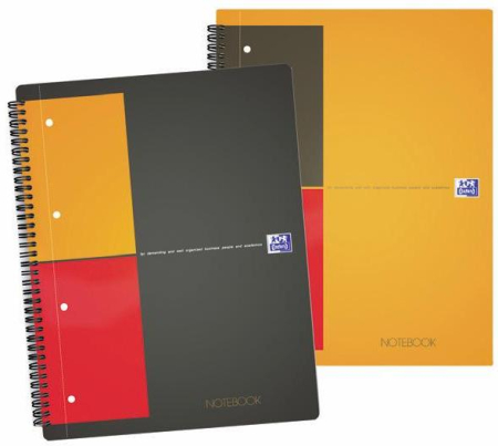Caiete de birou - Caiet cu spirala A5+, OXFORD Int. Notebook, 80 file-80g/mp, 10 perf., coperta carton rigid - matematica
