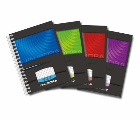 Articole din hartie - Caiet cu spirala, A6, 50 file - 90g/mp, coperti carton lucios, AURORA Mano - matematica