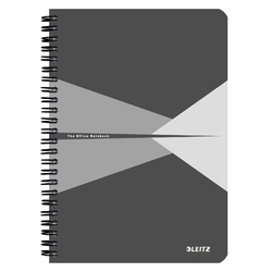 Articole din hartie - Caiet de birou LEITZ Office, PP, A4, cu spira, matematica - gri