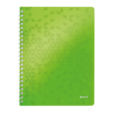 Articole din hartie - Caiet de birou Leitz WOW, PP, A4, cu spira, dictando, verde metalizat