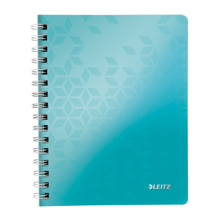 Articole din hartie - Caiet de birou Leitz WOW, PP, A5, cu spira, matematica, turcoaz metalizat