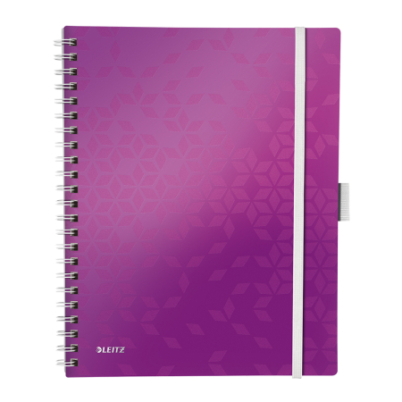 Articole din hartie - Caiet Leitz WOW Be Mobile, A4, dictando, 80 file, mov metalizat