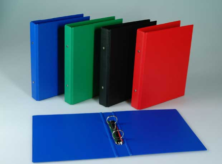 Organizare si arhivare - Caiet mecanic 2 inele - D25mm, coperti carton plastifiat PVC, A5, AURORA - negru