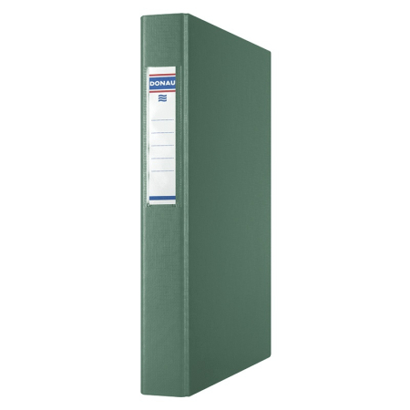 Caiete mecanice - Caiet mecanic A4, plastifiat PP, 2 inele - D25mm, cu eticheta, DONAU - verde