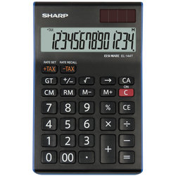 Tehnica de birou - IT&C - Calculator de birou, 14 digits, 176 x 112 x 13 mm, dual power, SHARP EL-145TBL - negru