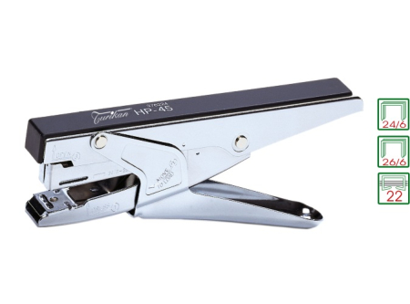 Accesorii pentru birou - Capsator de mana (tip cleste), 22 coli, capse 24/6, 26/6, TURIKAN HP-45