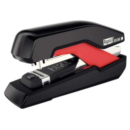 Accesorii pentru birou - Capsator Rapid Supreme Omnipress SO30C Half Strip, 30 coli - rosu/negru