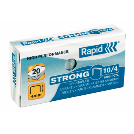 Accesorii pentru birou - Capse 10/4, 1000 buc/cutie, RAPID Strong