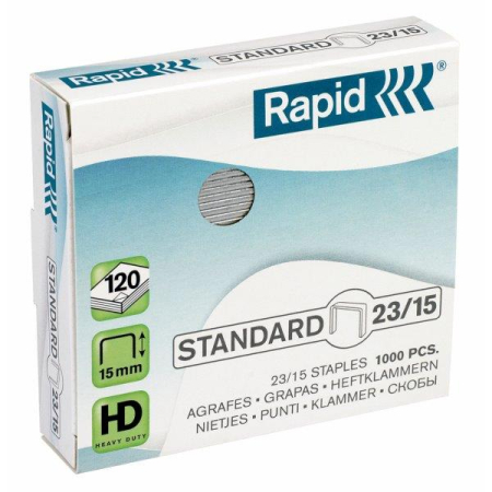 Accesorii pentru birou - Capse 23/15, 1000 buc/cutie, RAPID Standard