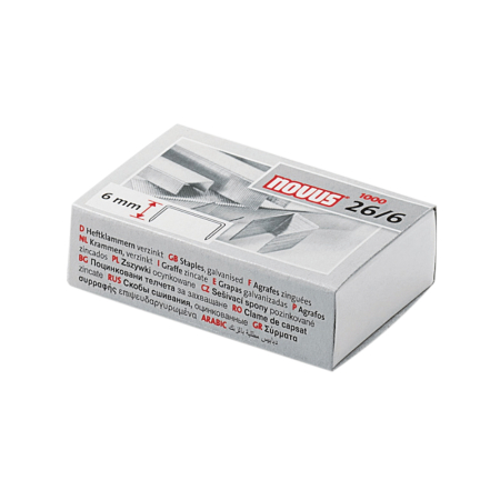 Accesorii pentru birou - Capse Novus, 26/6, 1000 bucati/cutie