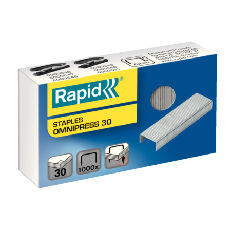Capse - Capse Rapid, 1000 buc./cutie pentru capsator Rapid Omnipress 30 coli