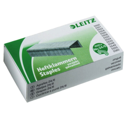 Accesorii pentru birou - Capse tip 24/6, LEITZ Power Performance - 1000/cutie