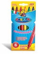 Carioci si markere - Carioca super lavabila, varf subtire 2.6mm,  6 culori/cutie, CARIOCA Joy