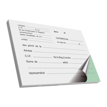 Articole din hartie - Chitantier autocopiativ, A6, 50 file, 2 exemplare, 3 bucati/set