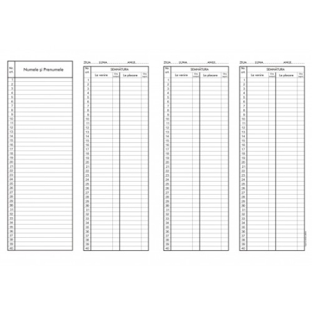 Articole din hartie - Condica de prezenta, format A4, 100 coli/carnet