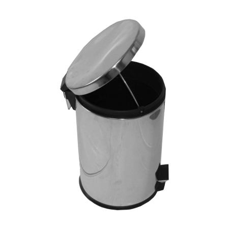 Cosuri gunoi pentru birou - Cos de gunoi, cu pedala, inox, 12 l, argintiu