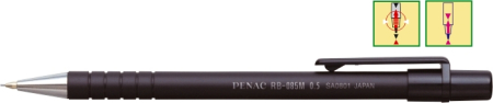 Instrumente de scris si corectura - Creion mecanic PENAC RB-085M, rubber grip, 0.5mm, con si varf metalic - corp negru