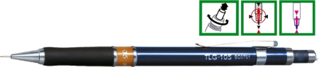 Instrumente de scris si corectura - Creion mecanic profesional PENAC TLG-105, 0.5mm, con metalic cu varf cilindric fix - inel maro