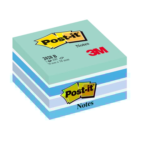 Articole din hartie - Notite adezive, Post-it, Aquarelle, albastru pastel, 76 x 76 mm, 450 file 