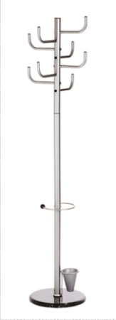 Mobilier si accesorii birou - Cuier metalic argintiu,172/40cm, ALCO