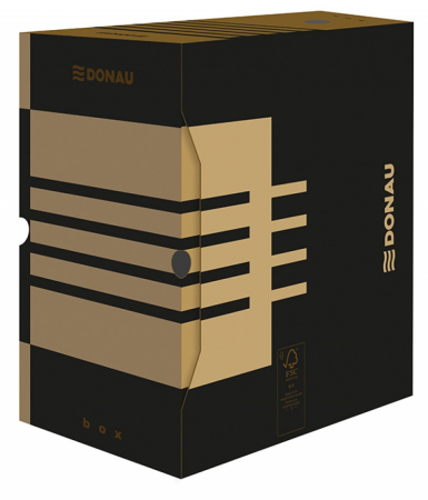 Organizare si arhivare - Cutie arhivare 200mm, carton 390gsm, DONAU - negru/kraft