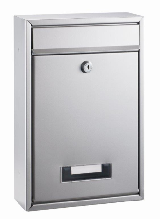 Mobilier si accesorii birou - Cutie postala metalica, dimensiuni 32 x 21.5 x 8.5cm, ALCO - argintie