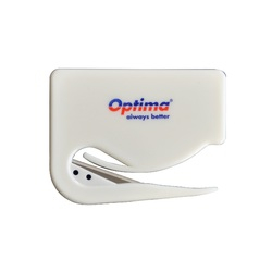 Accesorii pentru birou - Cutit pentru corespondenta Optima, lama SK5, ABS - alb