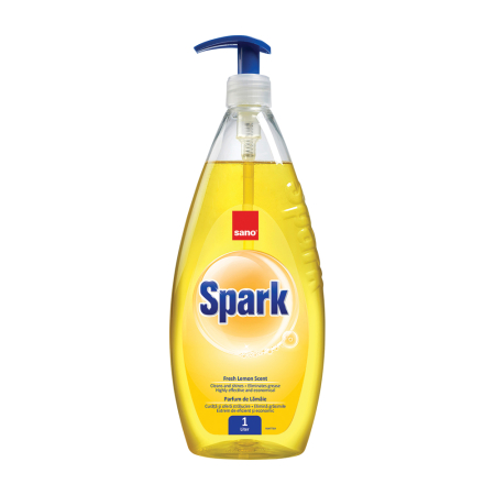 Produse curatenie pentru birou - Detergent vase Sano Spark Lamaie, 1 l