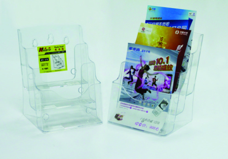 Comunicare si prezentare - Display plastic pentru brosuri, de birou/perete, 3 x A5, KEJEA - transparent