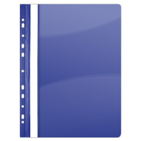 Organizare si arhivare - Dosar plastic PVC, cu sina si multiperforatii, 10 buc/set, DONAU - bleumarin
