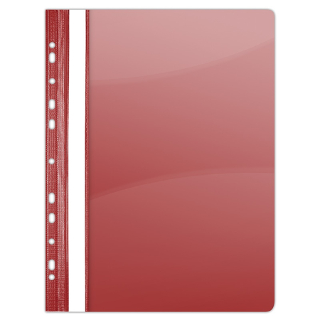 Organizare si arhivare - Dosar plastic PVC, cu sina si multiperforatii, 10 buc/set, DONAU - rosu