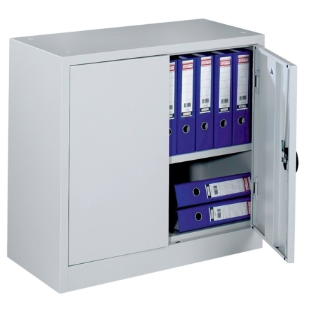 Mobilier si accesorii birou - Dulap metalic Ceha, gri, 80x38x75 cm, 2 usi batante si 1 polita