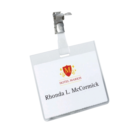 Comunicare si prezentare - Ecuson orizontal Durable, 60 x 90 mm, cu clip