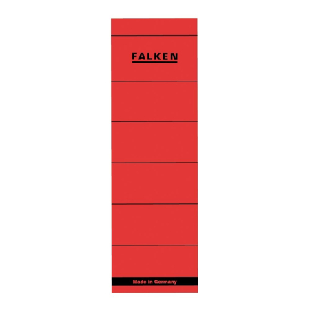 Organizare si arhivare - Etichete Falken autoadezive, pentru bibliorafturi,  60 x 190 mm, rosu