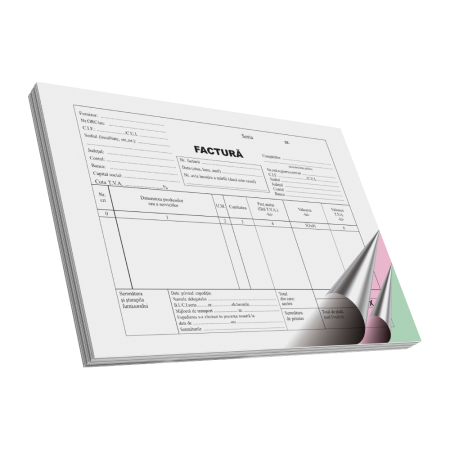 Articole din hartie - Factura cu TVA, A5, 50 file, 3 exemplare, 3 bucati/set