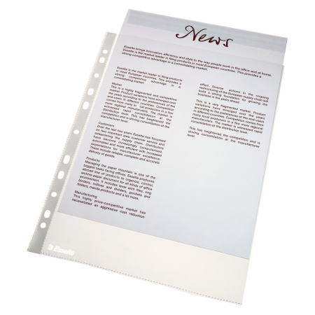 File de protectie  - Folie de protectie Esselte, A4, standard, 43 microni, set de 25 buc