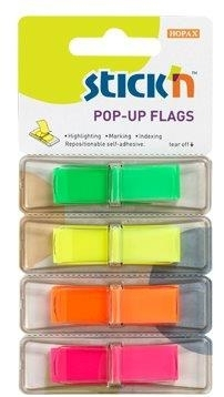 Organizare si arhivare - Film index autoadeziv 45 x 12mm, 4 x 40 file/set, cu dispenser, Stick"n Pop-up - V/G/P/R