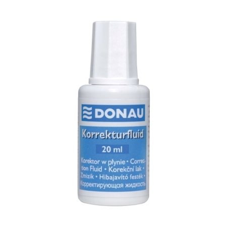 Corectoare - Fluid corector Donau, 20 ml, pe baza de solvent, aplicator cu pensula