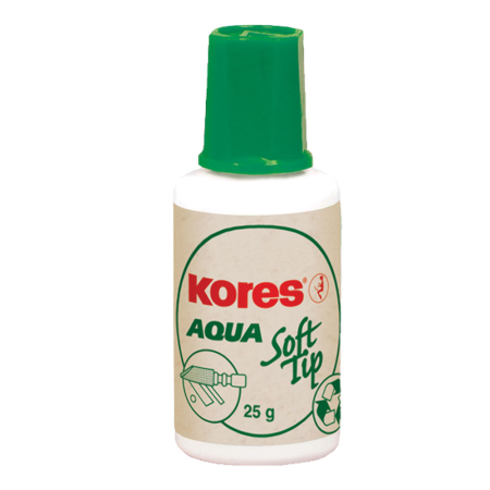 Instrumente de scris si corectura - Fluid corector Kores, 20 ml, pe baza de apa, aplicator cu burete