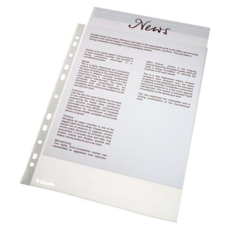 File de protectie  - Folie protectie pentru documente,  46 microni, 100folii/set, ESSELTE - transparent