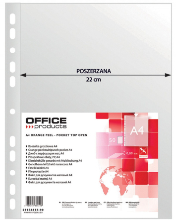 File de protectie  - Folie protectie pentru documente A4, 90 microni, 50/set, Office Products Maxi - transparenta