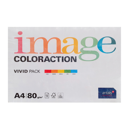 Articole din hartie - Hartie color Coloraction, A4, 80 g/mp, 5 culori intense x 50 coli, 250 coli/top
