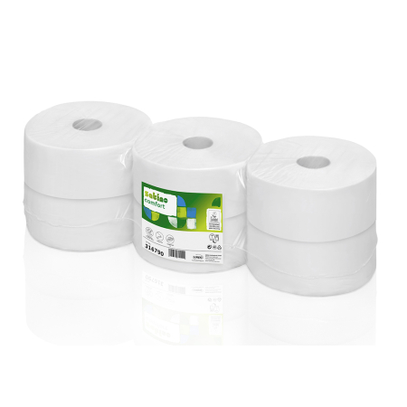 Produse curatenie pentru birou - Rezerva hartie igienica Wepa Jumbo Comfort, alba, 2 straturi, 320 m/rola, 6 role/bax