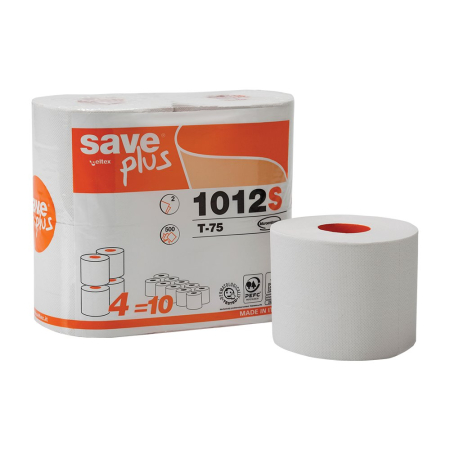 Produse curatenie pentru birou - Hartie igienica mini, Celtex 1012S, 2 straturi, alba, 500 portii, 4 role/set