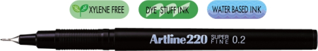 Instrumente de scris si corectura - Liner ARTLINE 220, varf fetru 0.2mm - negru