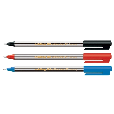 Instrumente de scris si corectura - Liner Edding Office 89, varf fetru, 0.3 mm, 3 culori/set (negru, rosu, albastru)