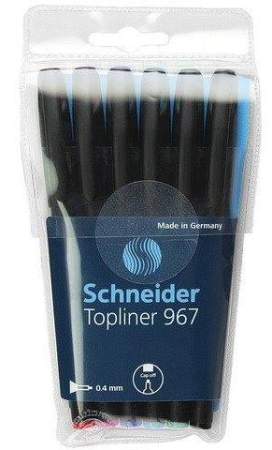 Instrumente de scris si corectura - Liner SCHNEIDER  967, varf fetru 0.4mm,  6 culori/set - (N, R, A, V, Vi, Roz)