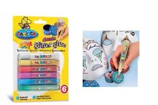 Rechizite scolare - Lipici Glitter 6 culori/blister, CARIOCA Classic